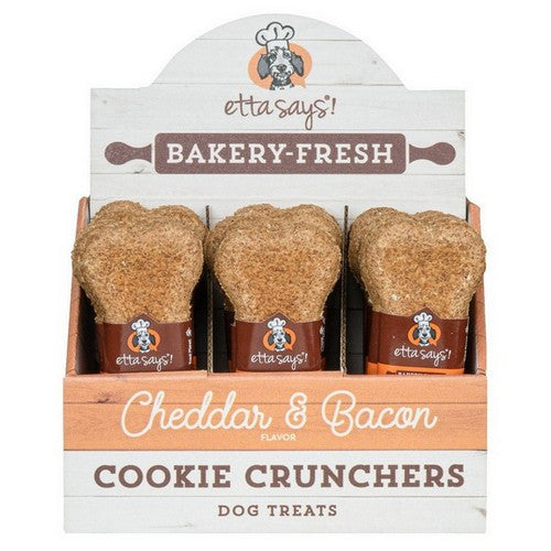 Etta Says!, Etta Says! Cookie Cruncher Dog Treat, 24 Each / 5 Inch / Cheddar & Bacon