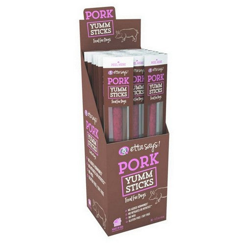 Etta Says!, Etta Says! Pork Yumm Sticks Dog Treat Display Box, 24 Count / Pork