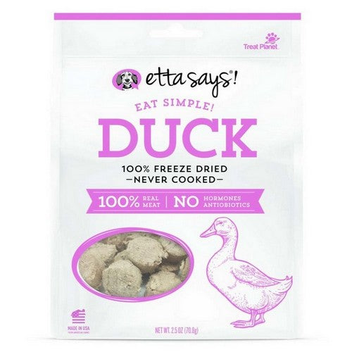 Etta Says!, Etta Says! Eat Simple! 100% Freeze Dried Never Cooked Dog Treats, 1 Each / 2.5 Oz / Duck