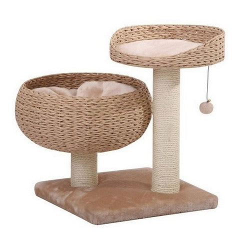 Pet Pals, PetPals Cozy 2 Level Cat Perch Tree Beige & Cream, 1 Each / 23 Inch