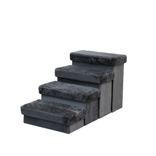 Pet Pals, PetPals 2in1 4 Level Pet Stairs Charcoal, 1 Each /17 Inch