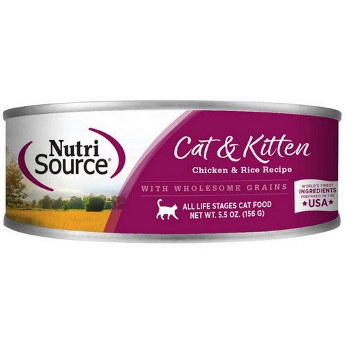 NutriSource, NutriSource Cat & Kitten All Life Stages Canned Cat Food Chicken & Rice, 12 Each / 5.5 Oz