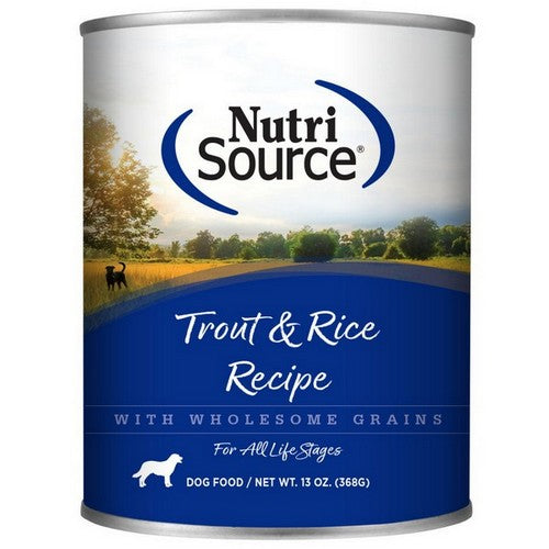 NutriSource, NutriSource Canned Dog Food Trout & Rice, 12 Each / 13 Oz