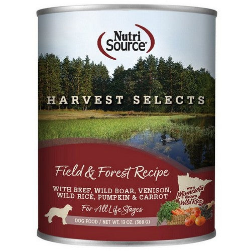 NutriSource, NutriSource Harvest Selects Canned Dog Food Field & Forest, 12 Each / 13 Oz