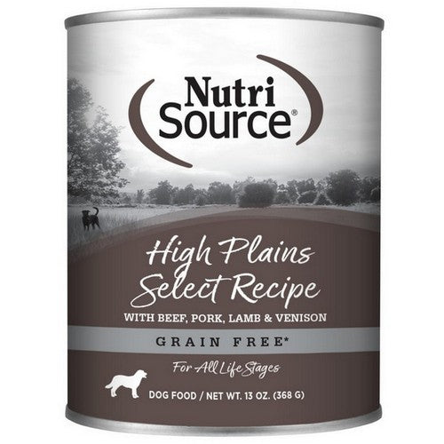 NutriSource, NutriSource Select Recipe Grain Free Canned Dog Food High Plains Select, 12 Each / 13 Oz