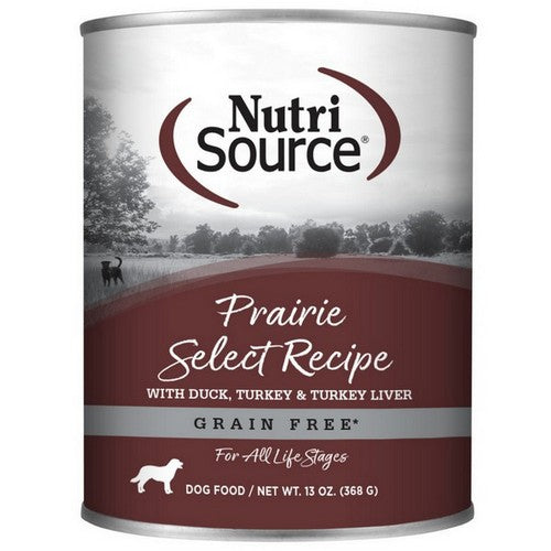 NutriSource, NutriSource Select Recipe Grain Free Canned Dog Food Prarie Select, 12 Each / 13 Oz