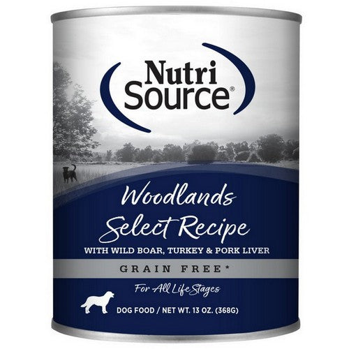 NutriSource, NutriSource Select Recipe Grain Free Canned Dog Food Woodlands Select, 12 Each / 13 Oz
