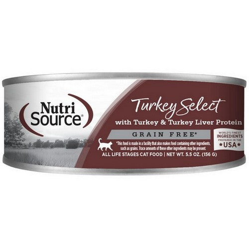 NutriSource, NutriSource Select Recipe Grain Free Canned Cat Food Turkey Select, 12 Each / 5.5 Oz