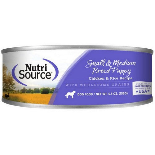 NutriSource, NutriSource Small & Medium Breed Puppy Canned Dog Food Chicken & Rice, 12 Each / 5.5 Oz