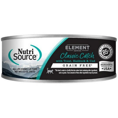 NutriSource, NutriSource Element Series Grain Free Canned Cat Food Classic Catch, 12 Each / 5.5 Oz