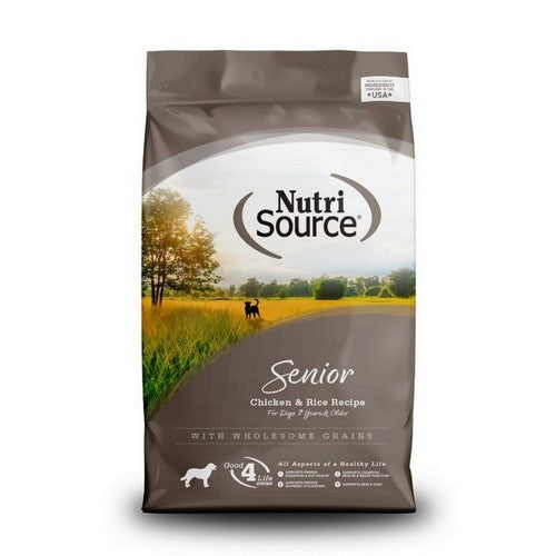 NutriSource, NutriSource Senior Dry Dog Food, 1 Each / 26 Lbs / Chicken & Rice