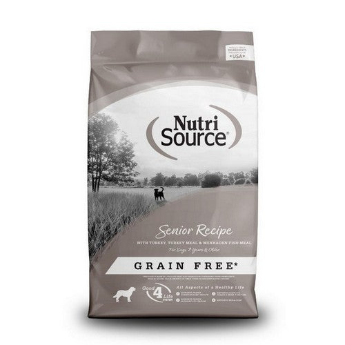 NutriSource, NutriSource Senior Grain Free Dry Dog Food, 1 Each / 26 Lbs / Turkey & Menhaden Fish