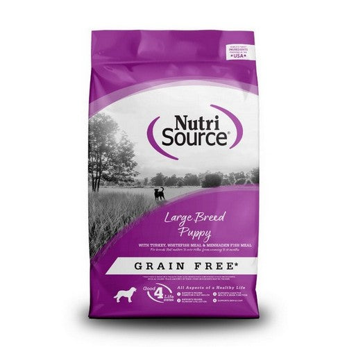 NutriSource, NutriSource Large Breed Puppy Grain Free Dry Dog Food, 1 Each /26 Lbs / Turkey, Whitefish, & Menhaden