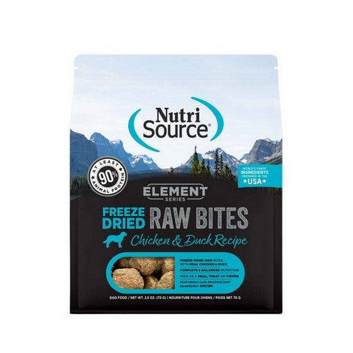 NutriSource, NutriSource Element Freeze Dried Raw Bites Dry Dog Food Chicken & Duck, 1 Each / 2.5 Oz