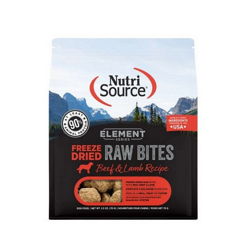 NutriSource, NutriSource Element Freeze Dried Raw Bites Dry Dog Food Beef & Lamb, 1 Each / 2.5 Oz