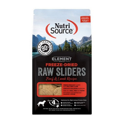 NutriSource, NutriSource Element Freeze Dried Raw Sliders Dry Dog Food Beef & Lamb, 1 Each / 20 Oz