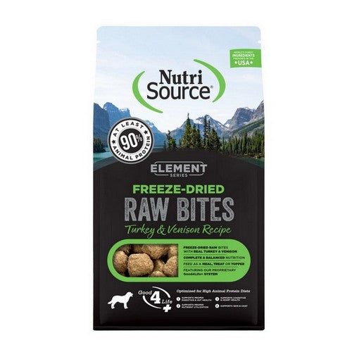 NutriSource, NutriSource Element Freeze Dried Raw Bites Dry Dog Food, 1 Each / 10 Oz / Turkey & Venison