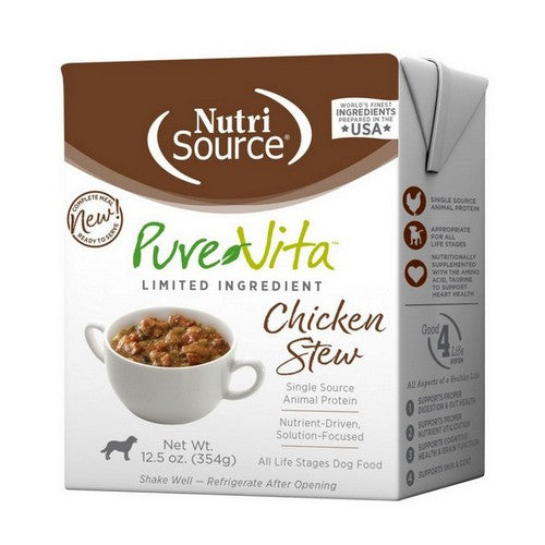 NutriSource, NutriSource PureVita LID Wet Dog Food, 12 Each / 12.5 Oz / Chicken Stew