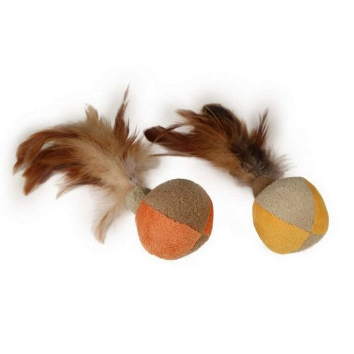 SmartyKat, SmartyKat Flutterballs Feathery Ball Cat Toy, 1 Each / 2 Pack / Multi-Color