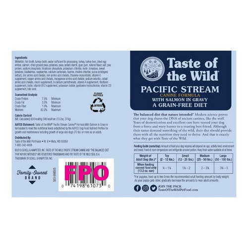Diamond Pet Foods, Taste of the Wild Pacific Stream Can Dog, 13.2 Oz