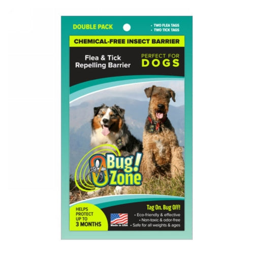 0Bug Zone Chemical-Free Insect Barrier for Dogs Flea/Tick 2 Packets by 0Bug!Zone peta2z