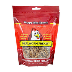 100% Mealworm Frenzy Treats For Chickens 3.5 Oz by Happy Hen Treats peta2z