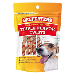 Oven Baked Triple Flavor Twists Dog Treat 1.41 oz by Beefeaters