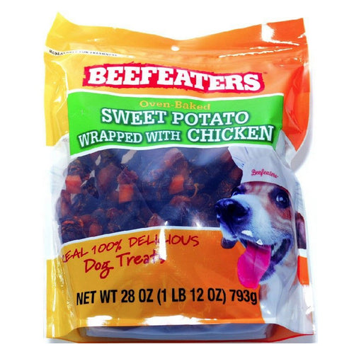 Oven Baked Sweet Potato Wrapped with Chicken Dog Treat 28 oz by Beefeaters