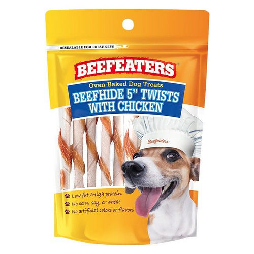 Oven Baked Beefhide & Chicken Twists Dog Treat 26 oz by Beefeaters