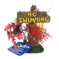 Exotic Environments No Swimming Sign Small - (3.5"L x 2.5"W x 4.5"H) by Blue Ribbon Pet Products