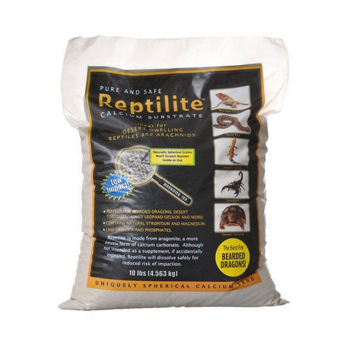 Blue Iguana Reptilite Calcium Substrate for Reptiles - Natural White 40 lbs - (4 x 10 lb Bags) by Caribsea