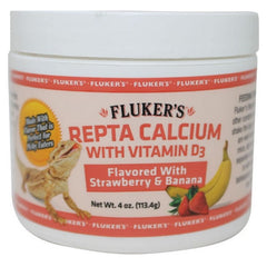 Strawberry Banana Flavored Repta Calcium 2 oz by Flukers