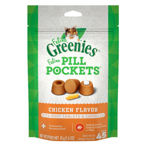 Pill Pockets Chicken Flavor Cat Treats 1.6 oz by Greenies