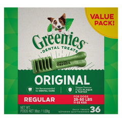 Original Dental Dog Chews Regular - 36 Treats - (Dogs 25-50 lbs) by Greenies