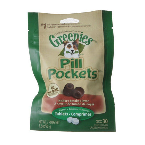 Pill Pockets Dog Treats - Hickory Smoke Flavor Tablets - 3.2 oz - (Approx. 30 Treats) by Greenies