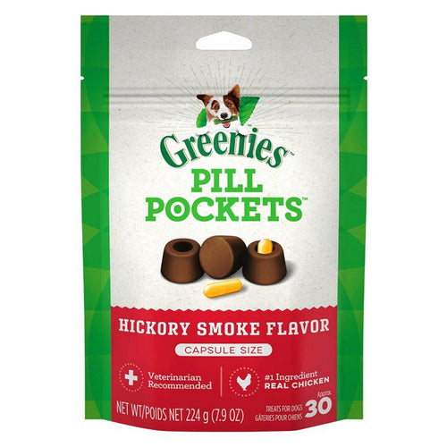 Pill Pockets Dog Treats - Hickory Smoke Flavor Capsules - 7.9 oz - (Approx. 30 Treats) by Greenies