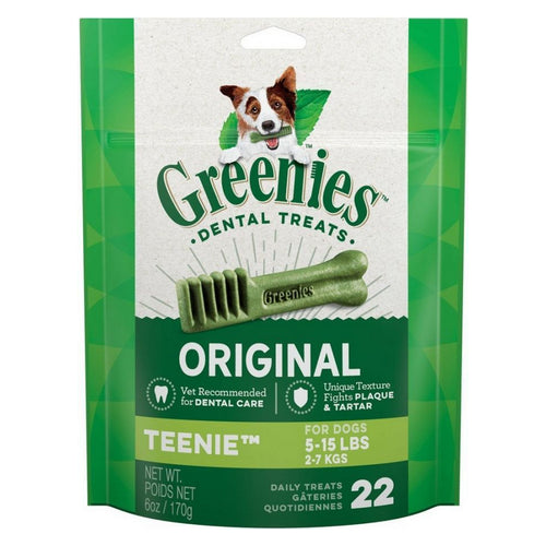 Original Dental Dog Chews Teenie - 22 Treats - (Dogs 5-15 lbs) by Greenies