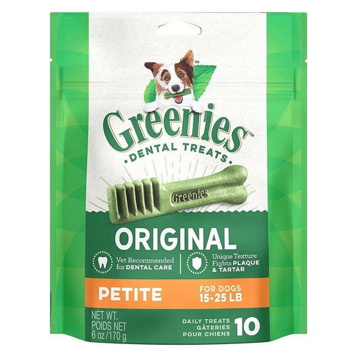 Original Dental Dog Chews Petite - 10 Treats - (Dogs 15-25 lbs) by Greenies