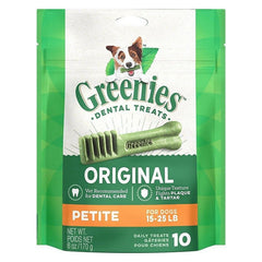 Original Dental Dog Chews Petite - 10 Treats - (Dogs 15-25 lbs) by Greenies