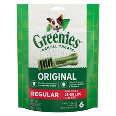 Original Dental Dog Chews Regular - 6 Treats - (Dogs 25-50 lbs) by Greenies