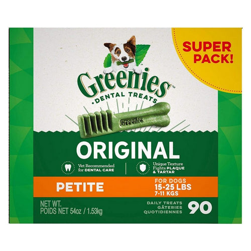 Original Dental Dog Chews Petite - 90 Treats - (Dogs 15-25 lbs) by Greenies