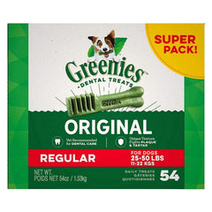 Original Dental Dog Chews Regular - 54 Treats - (Dogs 25-50 lbs) by Greenies