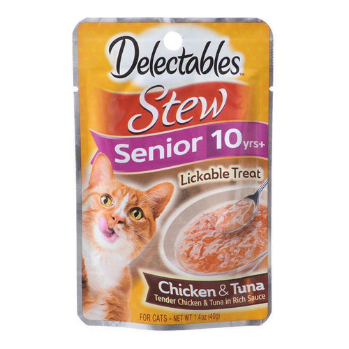 Delectables Stew Senior Lickable Cat Treats - Chicken & Tuna 1.4 oz by Hartz