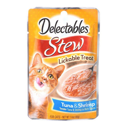 Delectables Stew Lickable Cat Treats - Tuna & Shrimp 1.4 oz by Hartz