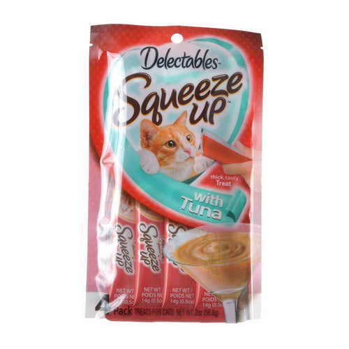 Delectables Squeeze Up Cat Treat - Tuna 4 Pack - (4 x 0.5 oz Tubes) by Hartz