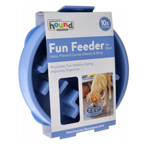 Fun Feeder Slo Bowl - Blue Large - 1 Count - (11" Diameter) by Outward Hound