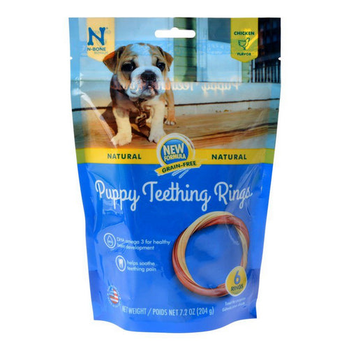 Grain Free Puppy Teething Rings - Chicken Flavor 6 Count by N-Bone