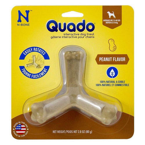 Quado Interactive Dog Treat - Peanut Flavor Average Joe - 1 Pack - Dogs 13-40 lbs - (4.5" Diameter) by N-Bone