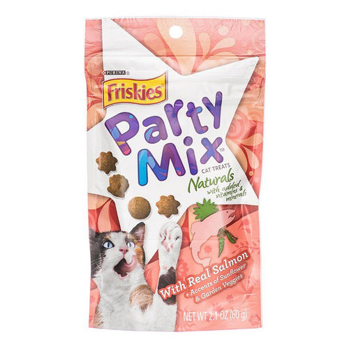 Party Mix Naturals Cat Treats - Real Salmon 2.1 oz by Friskies