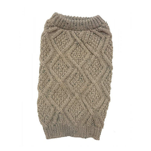 Outdoor Dog Fisherman Dog Sweater - Taupe Medium (14"-19" Neck to Tail) by Fashion Pet